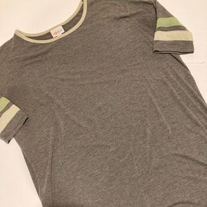 LuLaRoe Irma grey varsity stripe XXS retired vintage